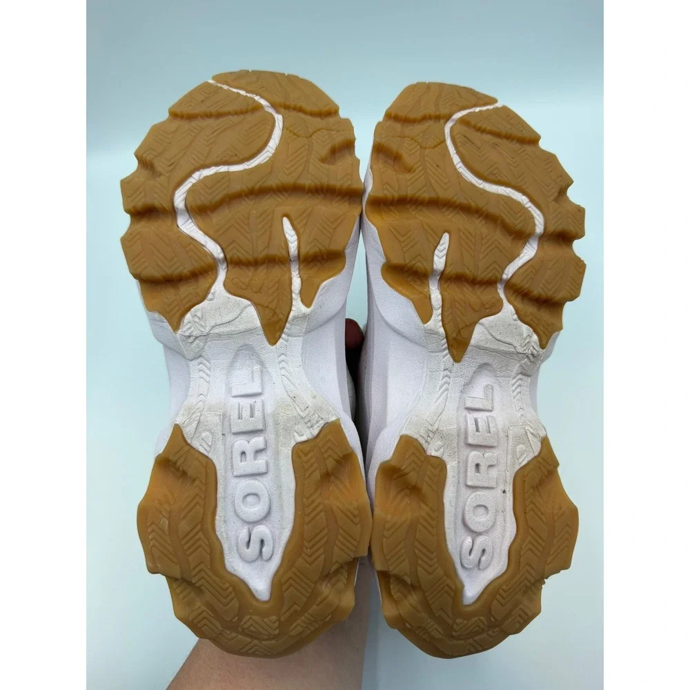 Sorel Kinetic Breakthru Tech Lace Sneakers Pink White Olive Women Shoes Sz 7